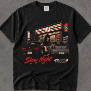 Slow Night JDM Auto Kultur Tee, Geschenk für Auto Kerl