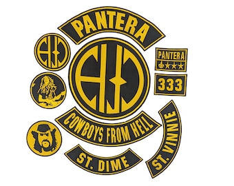 Pantera Embroidered Patch Set | Cowboys From Hell Back Patch Kit | Custom Biker Vest & Jacket Patches | Iron On Patch | Gift For Him