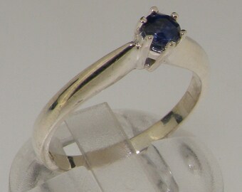 Unique Damen Ring Aus 14K Weißgold Mit Saphir Und Diamanten DR0519-W