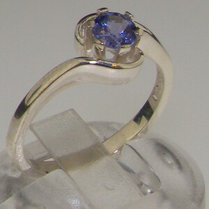 925 Sterling Silver Natural Tanzanite womens Solitaire Ring - Customizable 9K,10K,14K,18K, Yellow, Rose or White Gold or Platinum