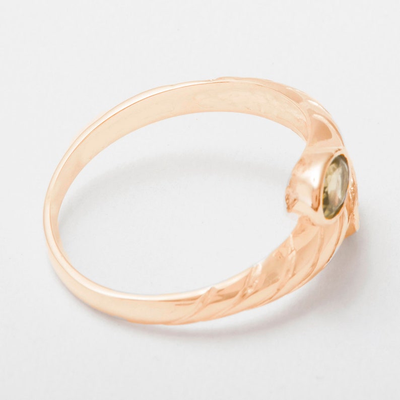 Rose or White Gold or Platinum Customizable 9K,10K,14K,18K High Quality 18k Rose Gold Natural Peridot womens Band Ring Yellow