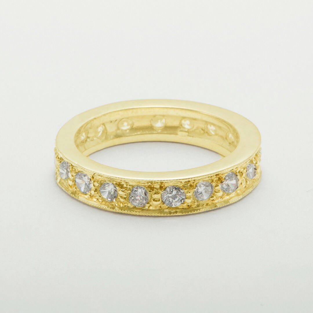 14k Yellow Gold Cubic Zirconia Womens Eternity Ring - Customizable 9K ...