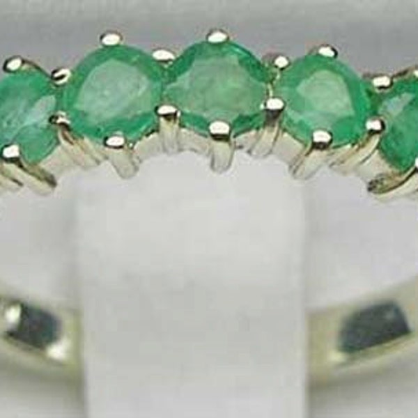 Sample Sale! Sterling Silver Emerald Eternity Ring | Natural Emerald Half Eternity Ring | 4 sizes available ready to ship!