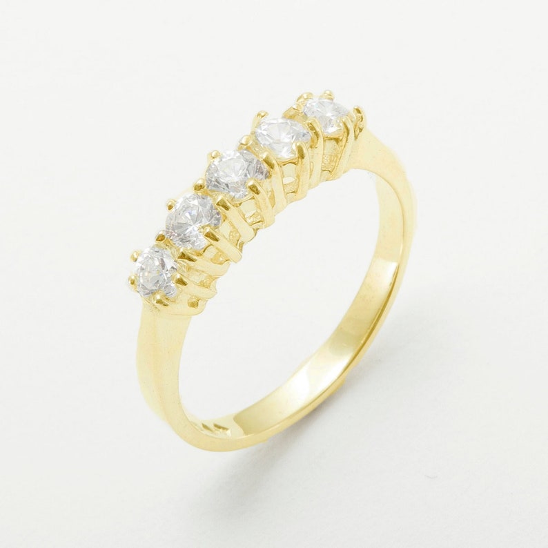 9k Yellow Gold Cubic Zirconia Womens Eternity Ring - Customizable 9K ...
