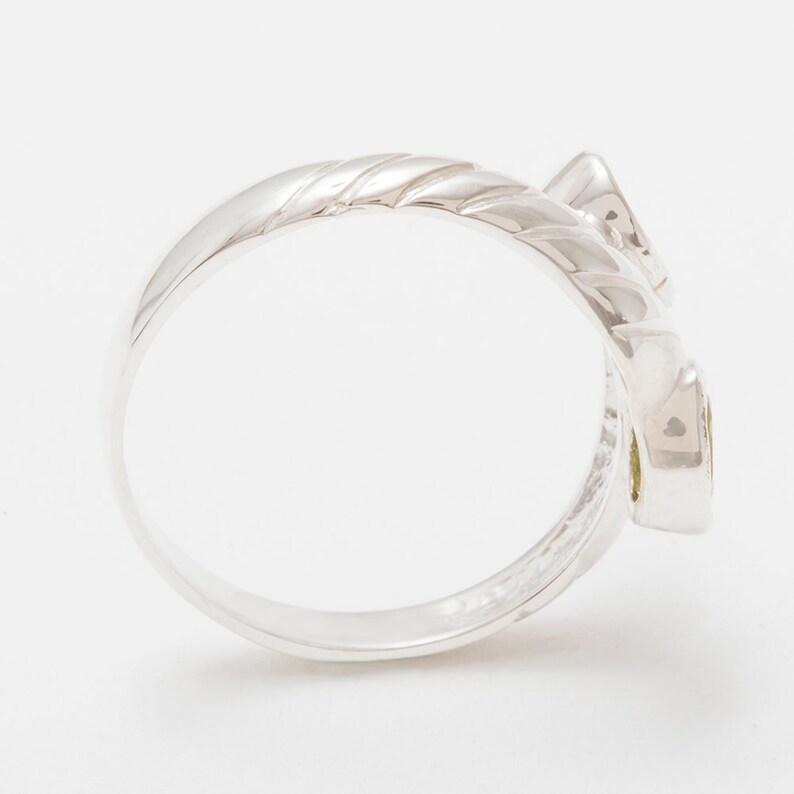 Yellow High Quality 9k White Gold Natural Peridot womens Band Ring Rose or White Gold or Platinum Customizable 9K,10K,14K,18K