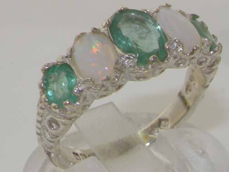 Stunning free 950 Platinum Victorian Emerald Inspired Selling rankings Opal Natural