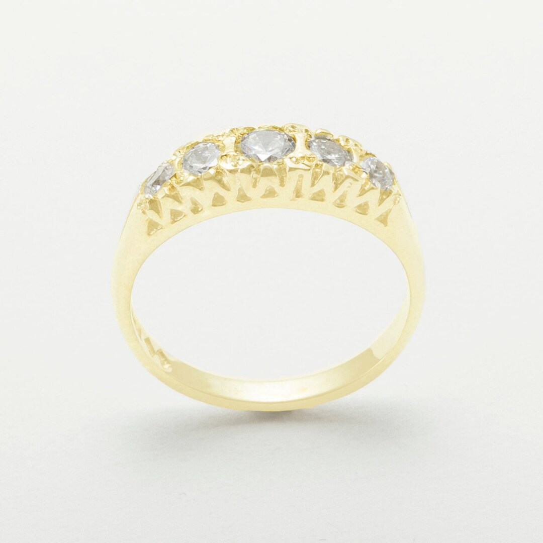18k Yellow Gold Cubic Zirconia Womens Band Ring - Customizable 9K,10K ...