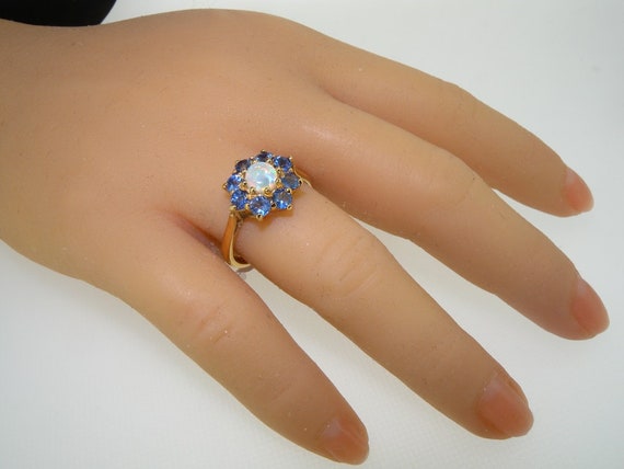 Gold, Opal and Diamond Blossom Ring