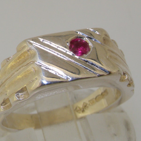 Sterling Silver Ruby Ring | Mens Ruby Ring | Silver Mens Ring | Ruby Silver Ring