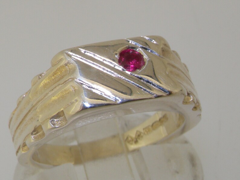 Sterling Silver Ruby Ring Mens Ruby Ring Silver Mens Ring Etsy UK
