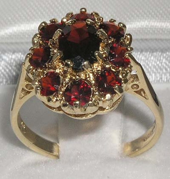 Floral Garnet Ring Floral Garnet Ring