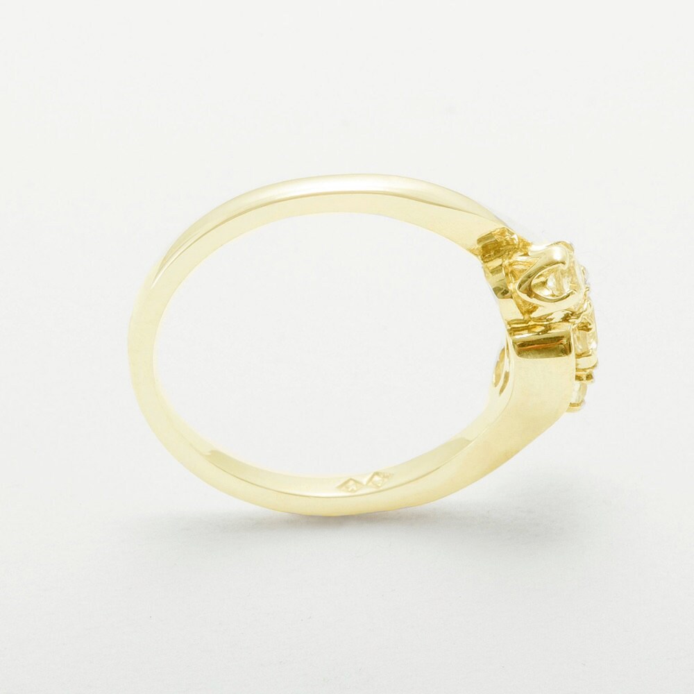 18k Yellow Gold Cubic Zirconia Womens Trilogy Ring - Customizable 9K ...