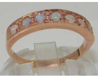 Rose Gold Australian Opal Half Eternity Band- Customisable