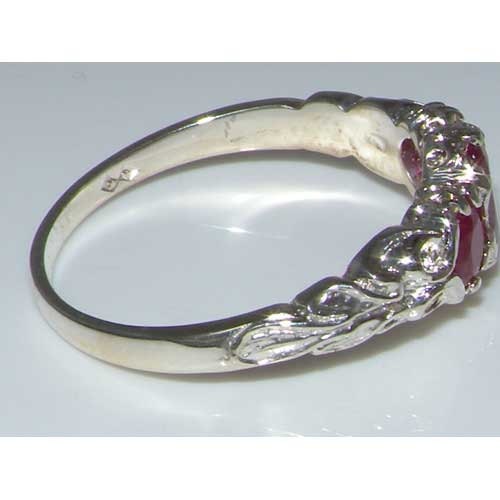 Sample Sale! Sterling Silver Ruby Trilogy Ring | Victorian Inspired 3 Stone shops Trilogy Ring | 4 Sizes Available Ready To Ship!