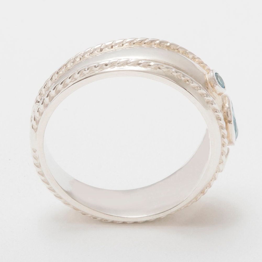 Anello Uomo In Argento 925 Con Topazio Blu Creato 0,50 Ctw E Diamanti – Regalo Ideale
