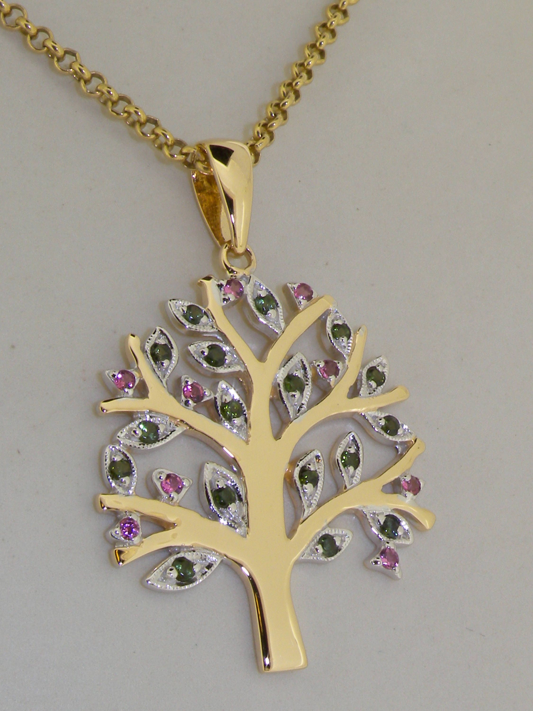 Large 9ct Yellow Gold Tree of Life Pendant - Customize in Platinum, 10K ...