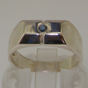 925 Sterling Silver Sapphire Solitaire Ring | Womens Modern Ring | Sterling Silver Ring | Natural Sapphire Solitaire