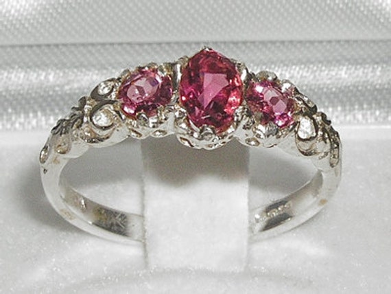Genuine 1 Carat Garnet Sterling Silver Scroll Design Ring, Handmade Genuine 1 Carat Garnet Sterling Silver Scroll Design Ring, Handmade