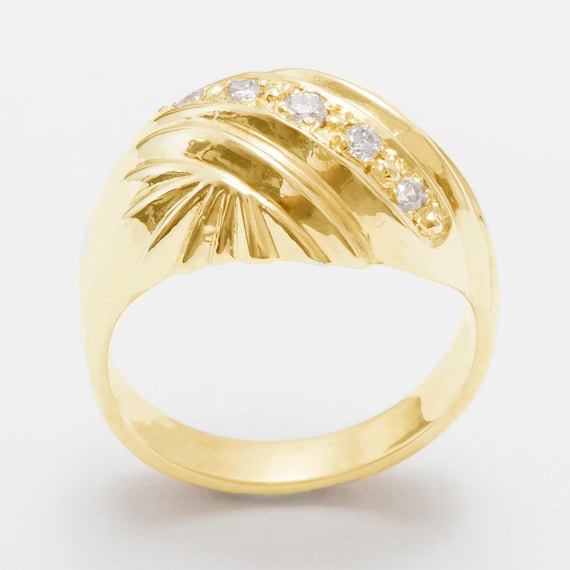 14K金YellowGoldリングRingダイヤモンドピンキーhiphop とばこ様 1 