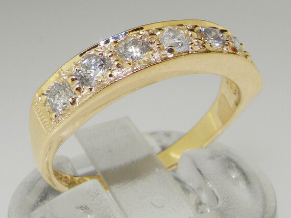 18ct yellow gold diamond half eternity ring deals