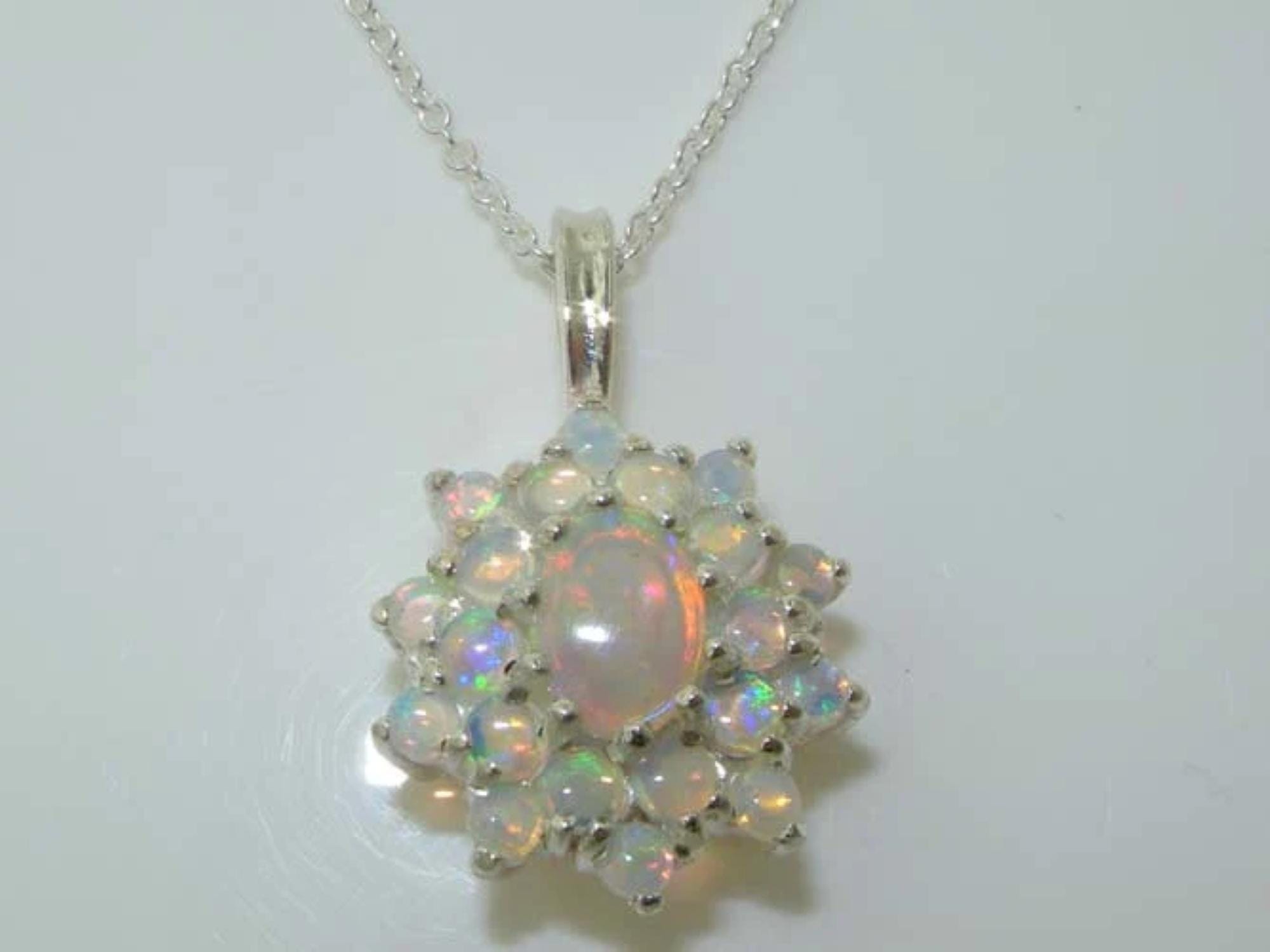 高級レディース用大型925スターリングシルバー装飾鮮やかな天然