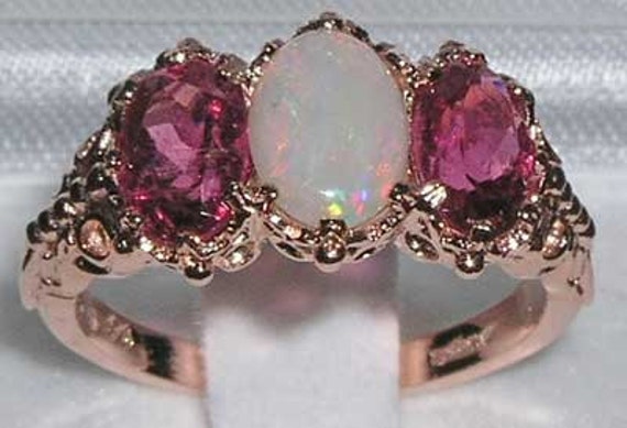 Pink tourmaline and opal ring cheap