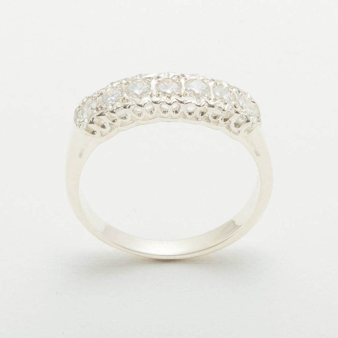 Platinum or 18k White Gold Natural 0.42ct Diamond Womens 7 Etsy