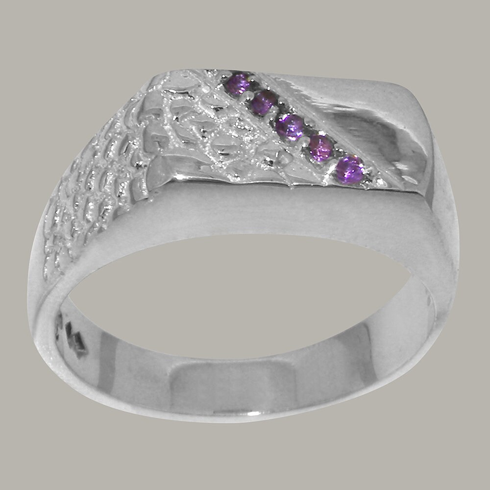 Mysilverworld Herren-Ring Aus 925er-Sterlingsilber, Amethyst, Schlangen