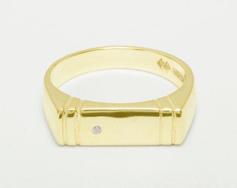 9k Gelbgold-Naturdiamant-Herrenbandring - anpassbar in 9K, 10K, 14K, 18K, Gelb-, Rosé- oder Weißgold oder Platin