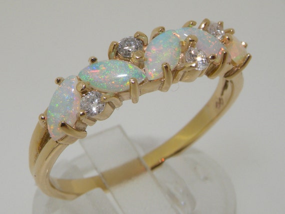 Anello Dell'eternità Vintage In Oro 9 Carati Con Quarzo Bianco, 2 - Foto 9