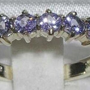 10k White Gold Natural Tanzanite Womens  Eternity Ring - Customizable Platinum,9K,10K,14K,18K Yellow, Rose or White Gold