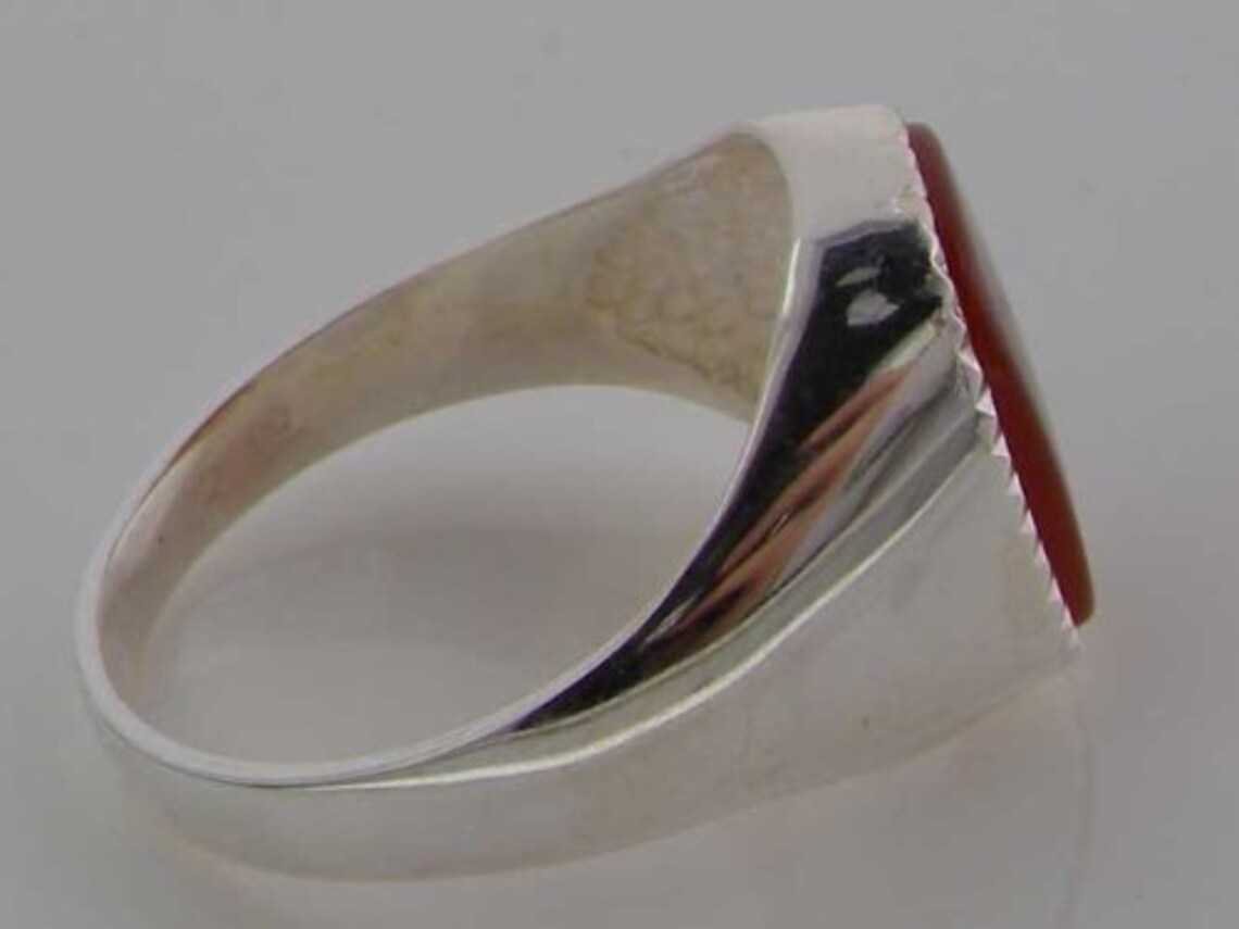 Contemporary Men's Silver Carnelian Ring Solid 925 - Etsy UK