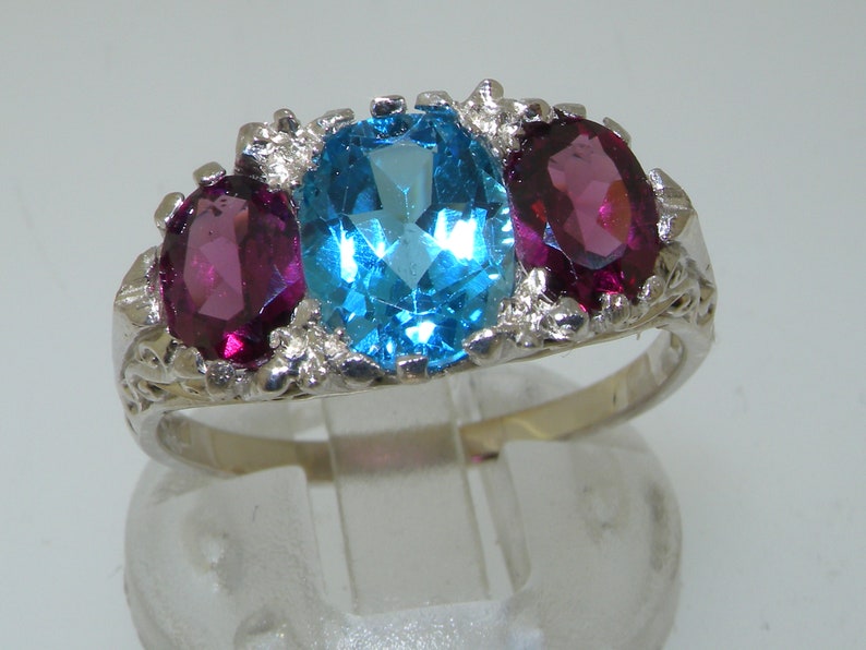 Beautiful Sterling Silver or White Gold Large Trilogy Ring Etsy UK