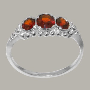 Luxus Damen Ring Solide Sterling-Silber 925 mit Granat - Verfügbare Größen : 47 bis 68