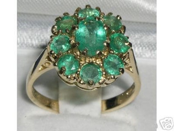 Natural emerald rings antique best sale style