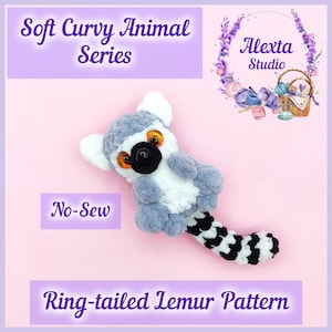 Amigurumi Ring-tailed Lemur No Sew Crochet Pattern PDF | Small Plush Toy | English Pattern | Instant Download