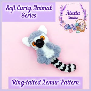 Amigurumi ringstjärtad lemur virkmönster PDF | Liten plyschleksak | Engelskt mönster | Direkt nedladdning