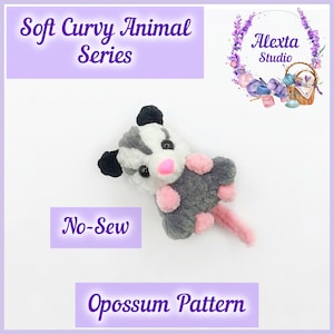Patrón de amigurumi de zarigüeya sin costuras en PDF / Peluche pequeño / Patrón en inglés / Descarga instantánea