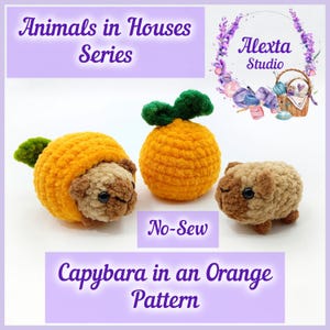 Amigurumi Capybara in an Orange No Sew Crochet Pattern PDF | Small Plush Toy | English Pattern | Instant Download