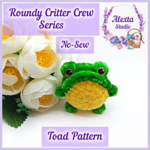 Schema PDF per realizzare un rospo amigurumi all'uncinetto senza cuciture / Piccolo peluche / Schema in inglese / Download immediato