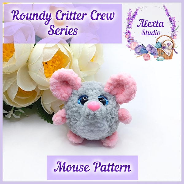 Patron de souris Amigurumi au crochet PDF | Petite peluche | Motif anglais | Téléchargement instantané