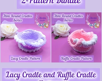 2-Pattern Bundle: Lacy Cradle and Ruffle Cradle Crochet Patterns PDF | Small Plush Toy | English Pattern | Instant Download