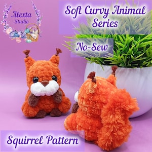 Patrón de amigurumi de ardilla a crochet sin costuras en PDF / Peluche pequeño / Patrón en inglés / Descarga instantánea