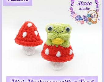 Amigurumi Mini Mushroom with a Toad Crochet Pattern PDF | Small Plush Toy | English Pattern | Instant Download