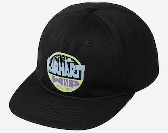 Cappellino da baseball nero unisex in cotone con logo ricamato Carhartt WIP Script, modello "dad hat".