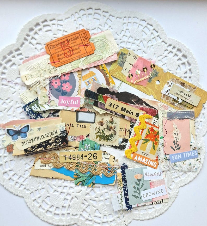 Handgefertigtes Junk-Journal-Ephemera-Set, 10-teilig, Ephemera für Junk Journals, Journal-Etiketten und Verzierungen Bild 7