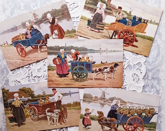 Vintage Nederlandse ansichtkaarten, vintage ansichtkaartensets, Nederlandse melkkar, Holland, antieke ansichtkaarten, verzamelkaarten, Nederland, Europa
