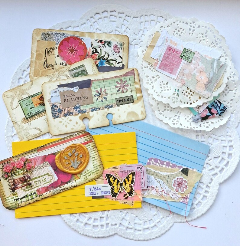 Handgefertigtes Junk-Journal-Ephemera-Set, 10-teilig, Ephemera für Junk Journals, Journal-Etiketten und Verzierungen Bild 8