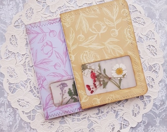 Set of 2 handmade floral junk journals, botanical journal, pressed flower journal, valentine gift for her, stationery gifts,  notebook set