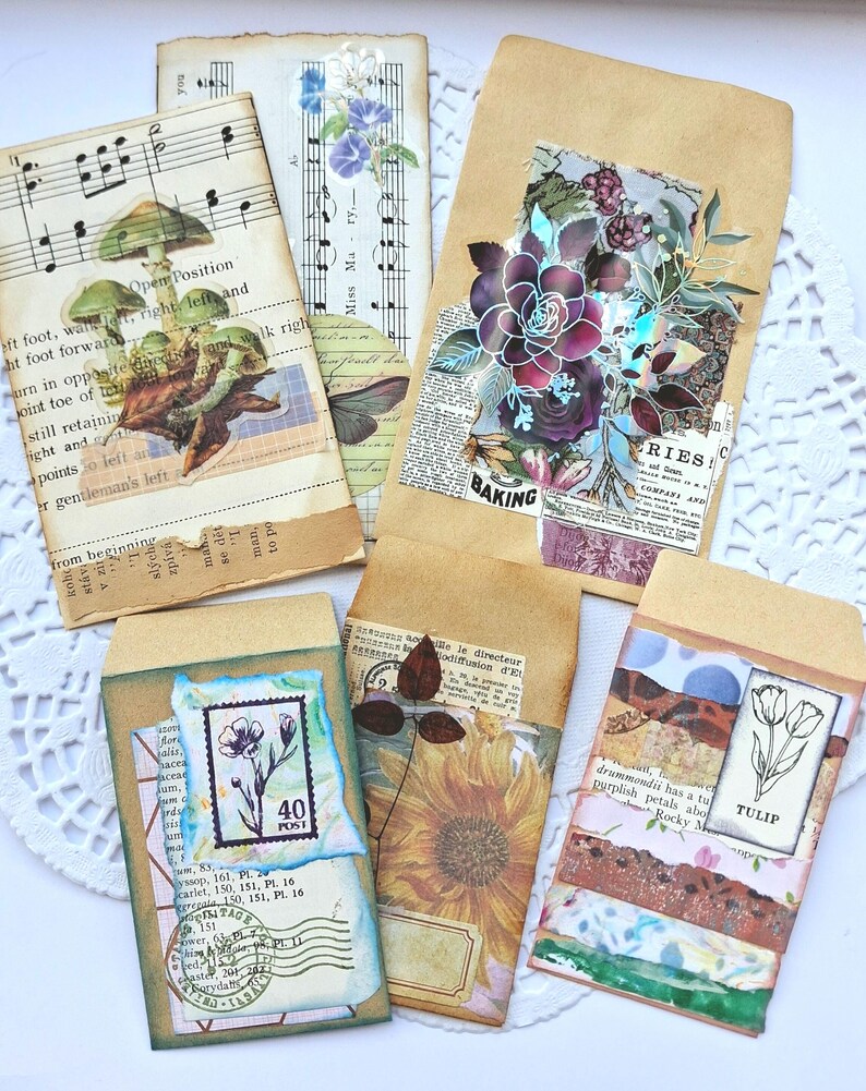 Handgefertigtes Junk-Journal-Ephemera-Set, 10-teilig, Ephemera für Junk Journals, Journal-Etiketten und Verzierungen Bild 12